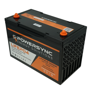 Lithium Powersync 100AH Lithium Iron Phosphate (LiFePO4) Deep Cycle Battery with Bluetooth(x3) + NOCO Genius GENPRO 10x3 Charger